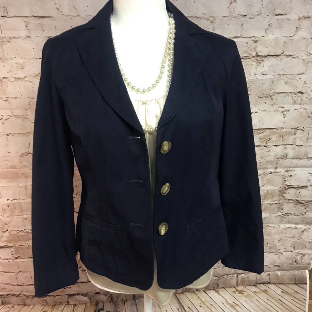 LL Bean Navy Jacket / Blazer- 8 petite